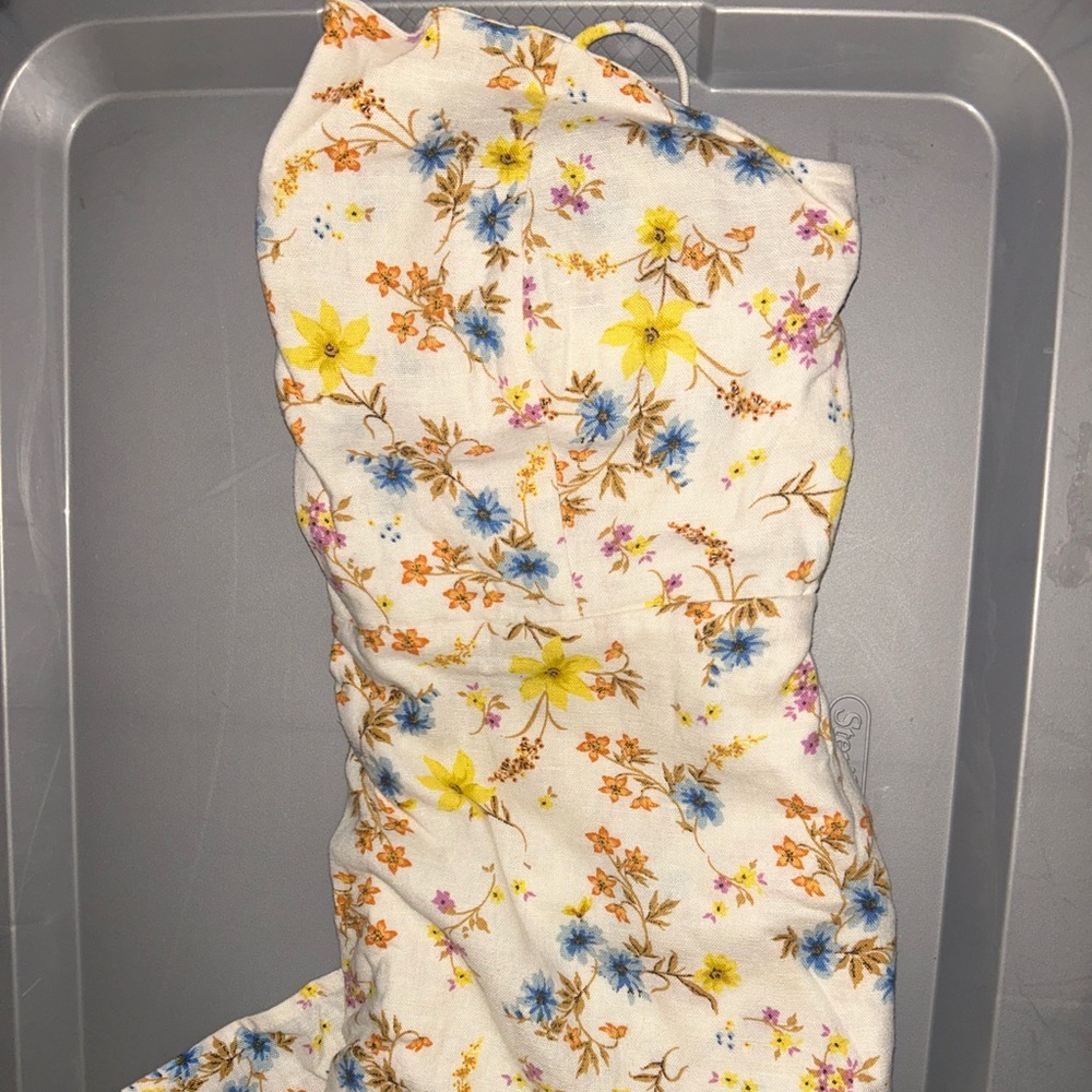 Old Navy White and yellow floral halter sundress